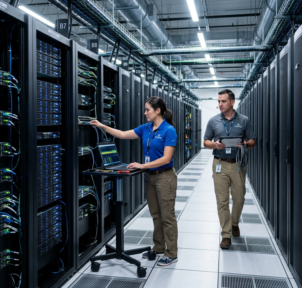 Team discussing data centre strategy